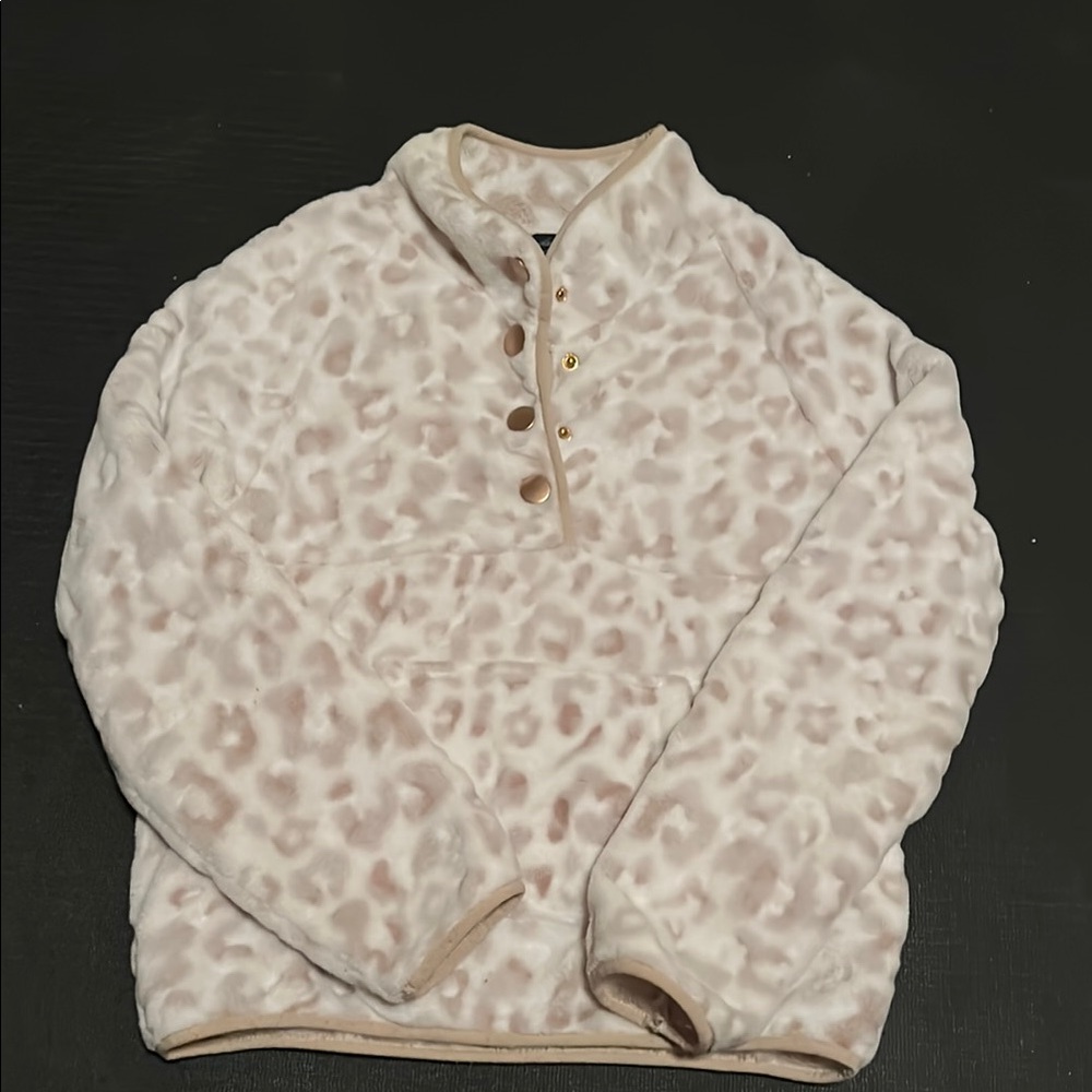 Leopard Print Fleece Pullover